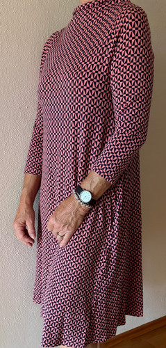 Kleid lachs schwarz - kleid,, 38,